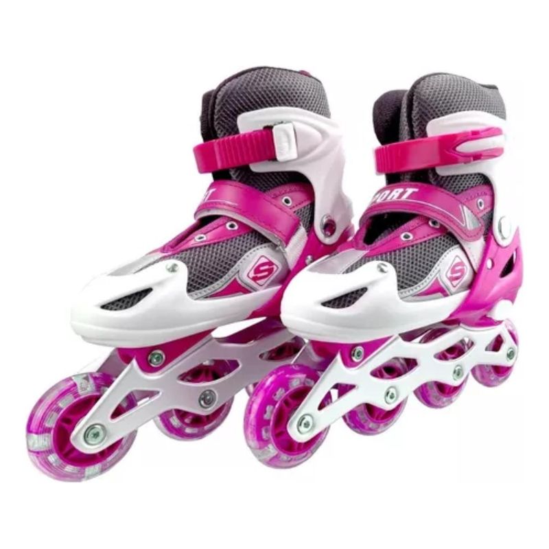 IMPORTCLICK - Patines Roller Línea Juveniles Ajustable Rosado S - Rosa