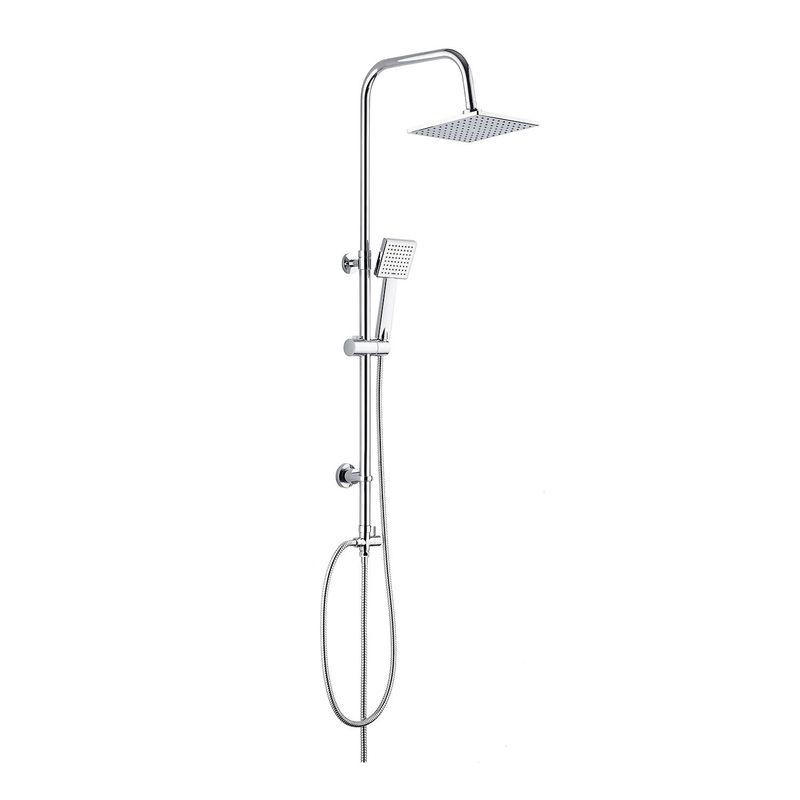 IMPORTCLICK - Columna Ducha Plato Llave Monomando 2 en 1 Moderno Cuadrado - Plateado