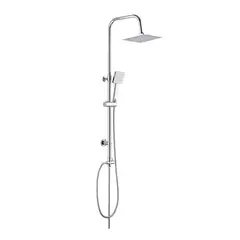 IMPORTCLICK - Columna Ducha Plato Llave Monomando 2 en 1 Moderno Cuadrado - Plateado