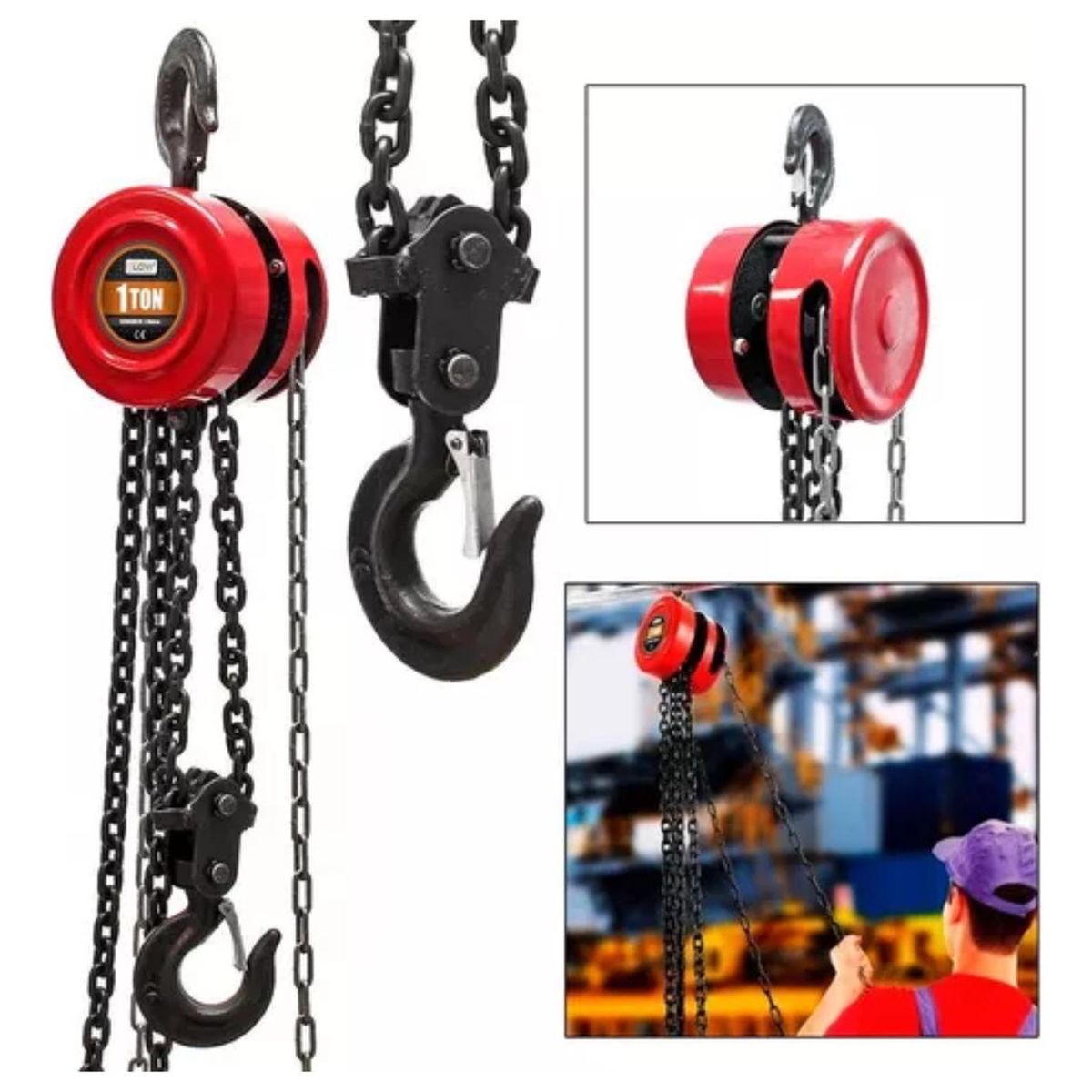 IMPORTCLICK - Tecle Manual 1 Tonelada Con Cadena 3 Metros