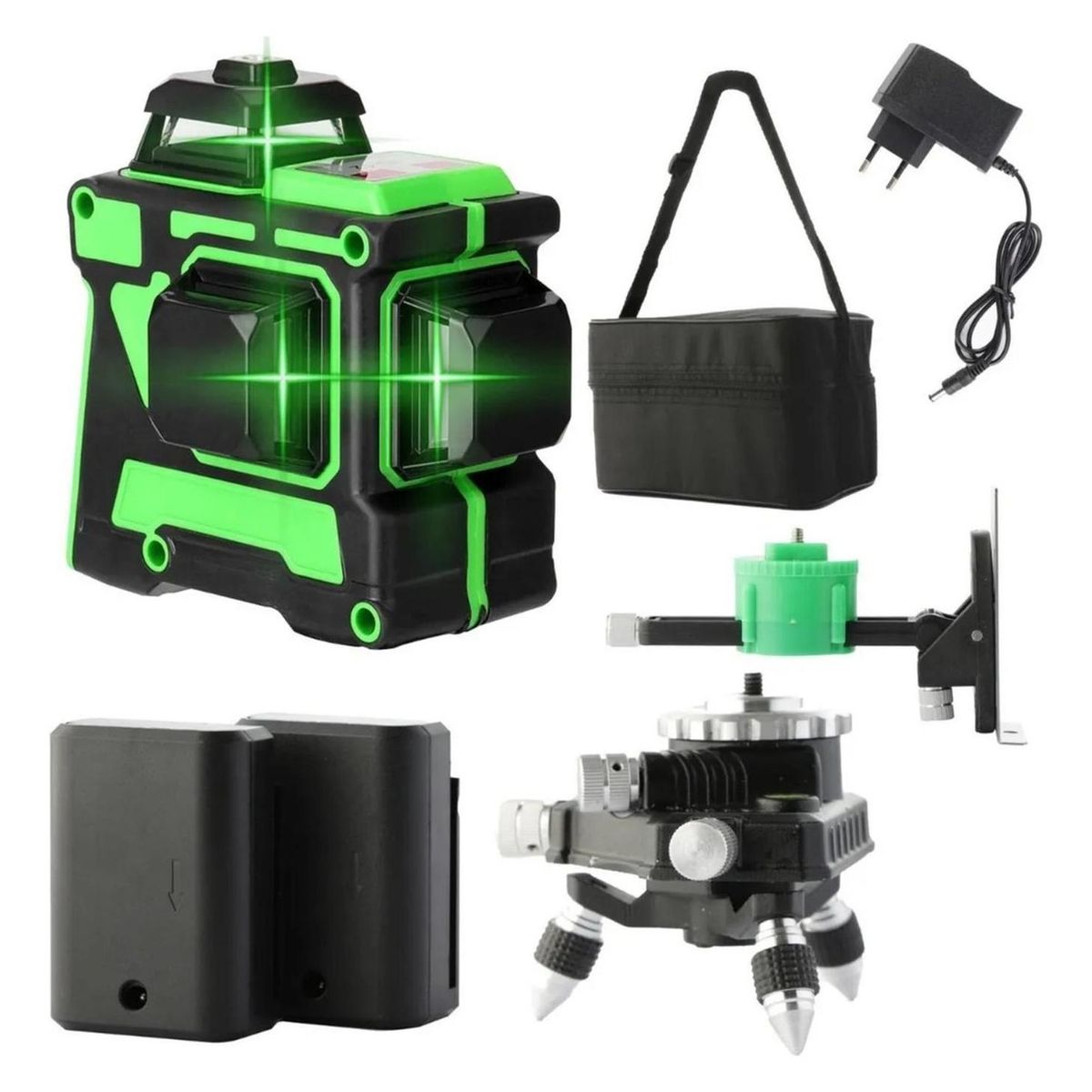 IMPORTCLICK - Láser Nivel Herramientas Construcción Vertical 3D 12 Líneas - Negro