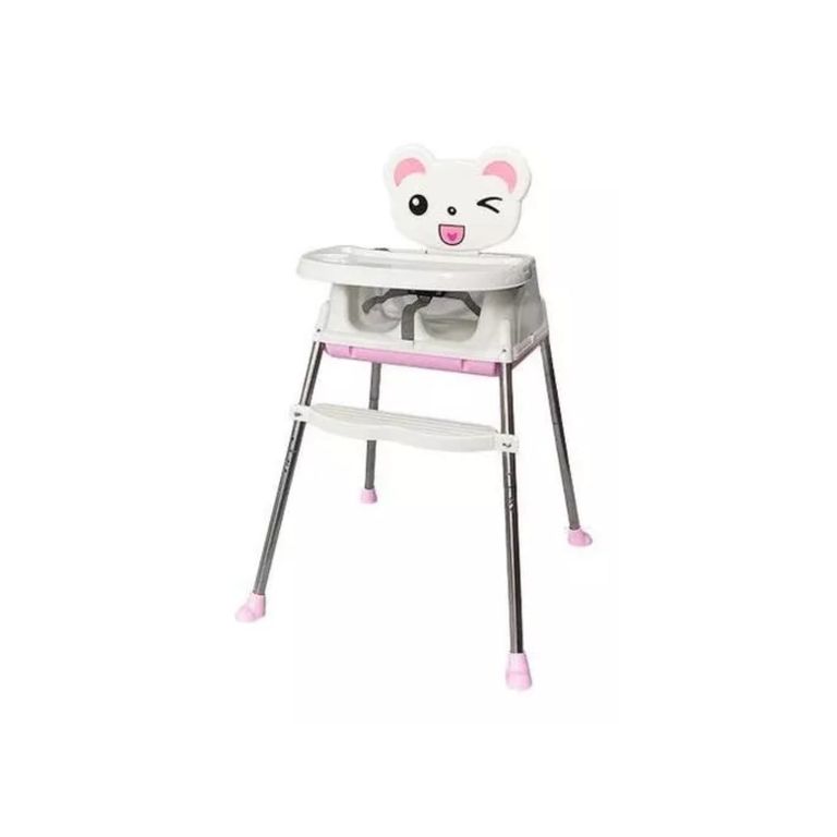 Silla Comer Bebe Infantil 3 En 1 Ajustable Rosado - Blanco