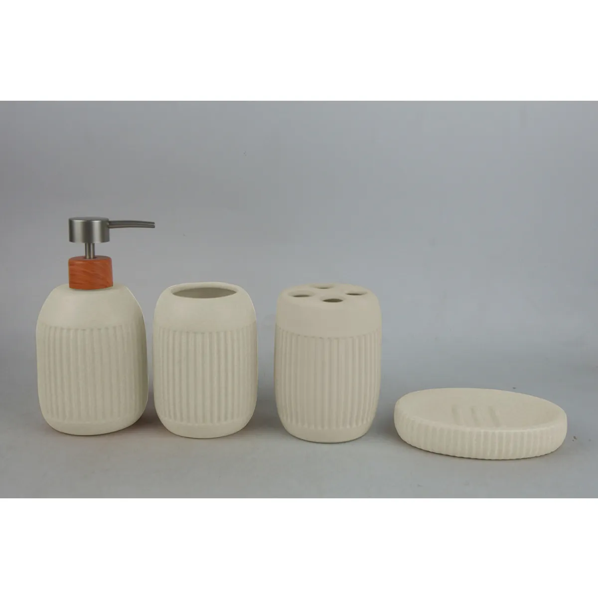 CHANTILLY - Set Accesorios Baño 4 Piezas Bosco Beige CHANTILLY