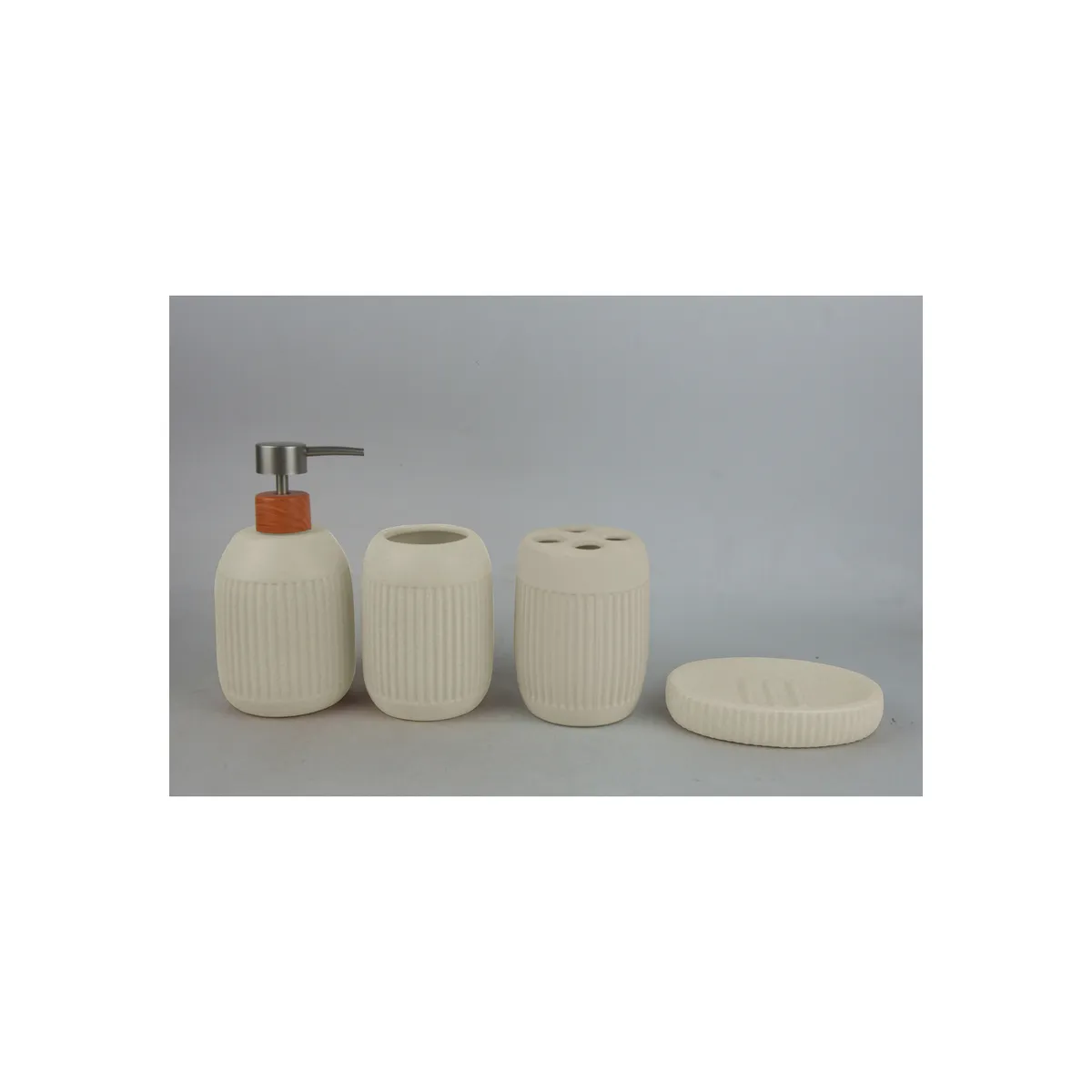 CHANTILLY - Set Accesorios Baño 4 Piezas Bosco Beige CHANTILLY
