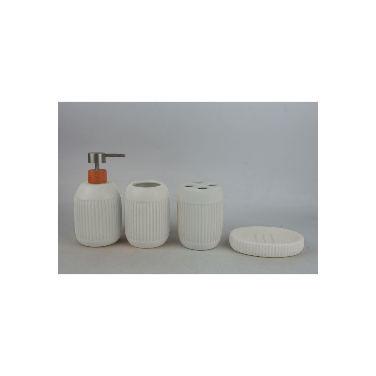 CHANTILLY - Set Accesorios Baño 4 Piezas Bosco Blanco CHANTILLY
