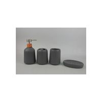 Set Accesorios Baño 4 Piezas Vellon Gris