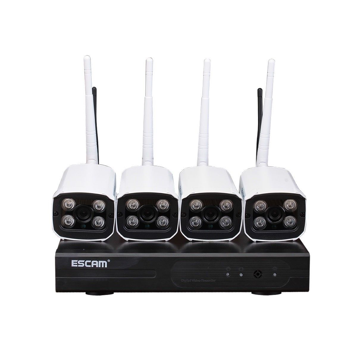 ESCAM - Kit Nvr Cámaras De Seguridad Wifi Escam Wnk403 3MP