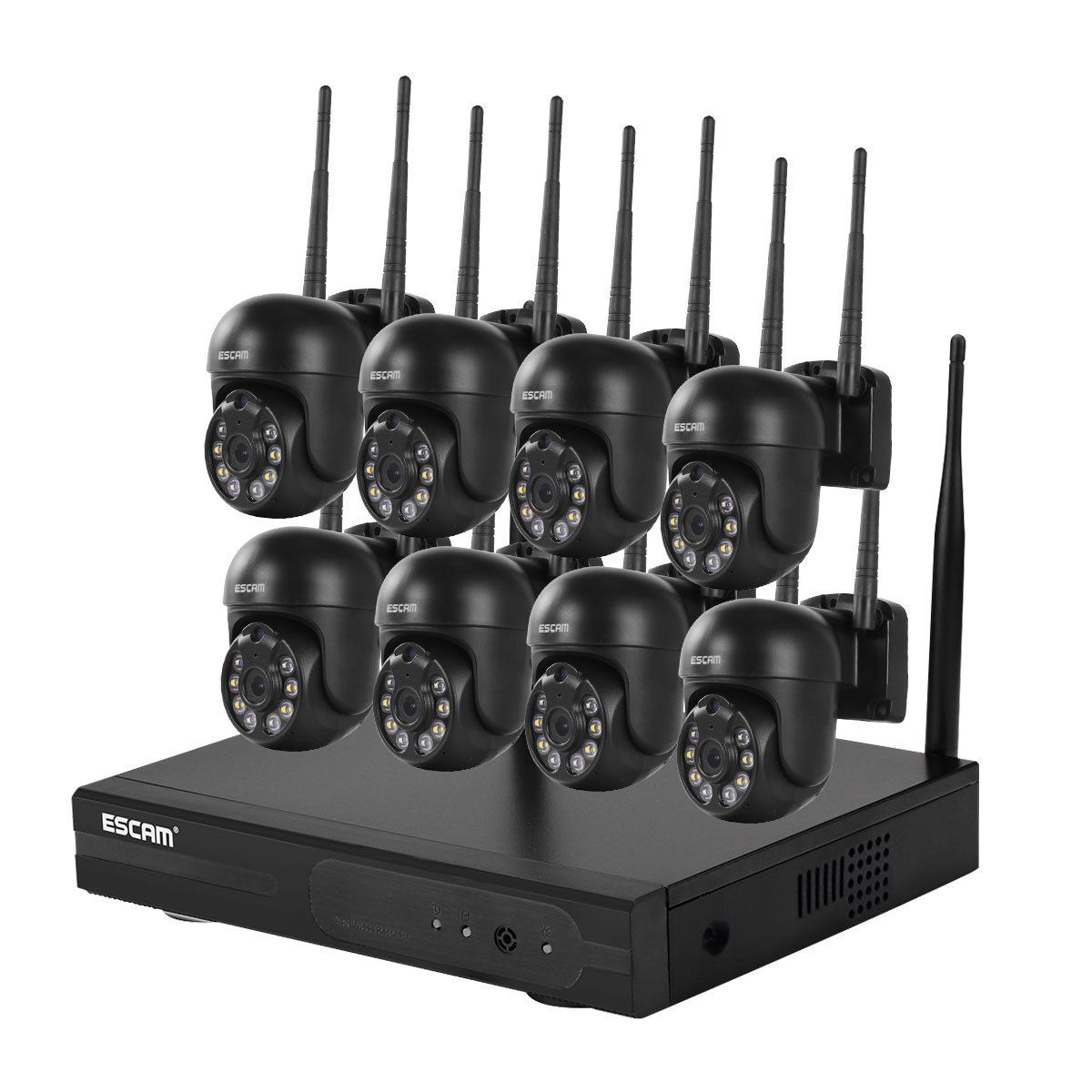 ESCAM - Kit NVR 8 Cámaras IP WIFI QHD 1296P 3MP ESCAM WNK618