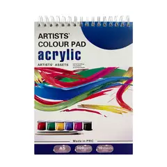 GENERICO - Croquera Para Acrílico Papel 300gr 10hjs A5(21X14.8cm)