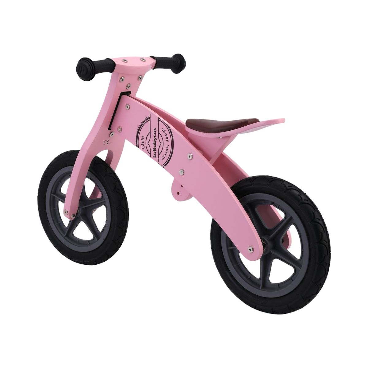 LUBABYCAS - Bicicleta de Equilibrio Madera Wood LuBabycas Rosada