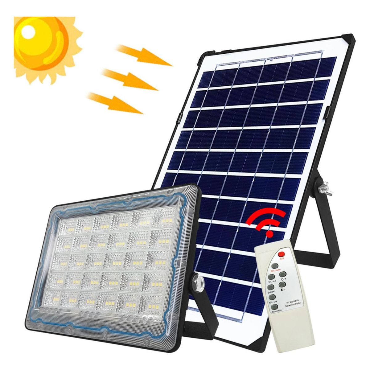IMPORTCLICK - Foco LED 100 Watt IP66 Panel Solar Control Remoto