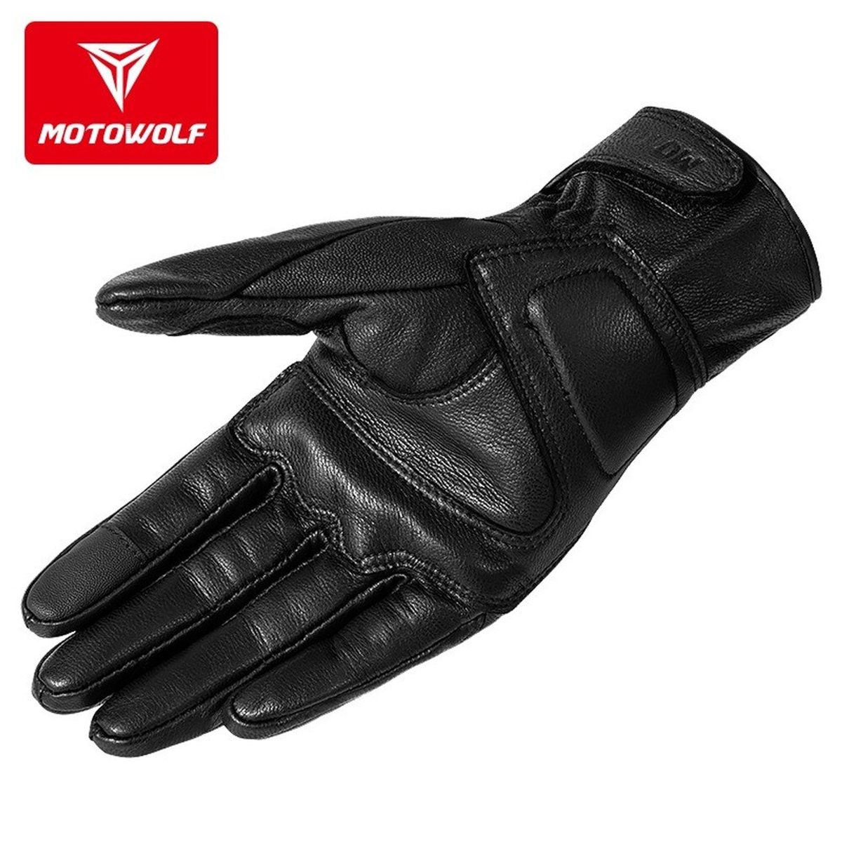 MOTOWOLF - Guantes para motociclismo de cuero liso Motowolf 0303