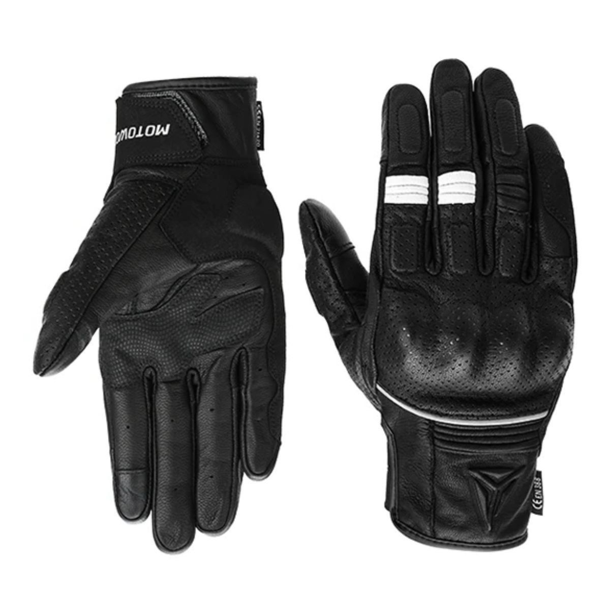 MOTOWOLF - Guantes de Cuero Genuino Para motociclismo Motowolf 0329