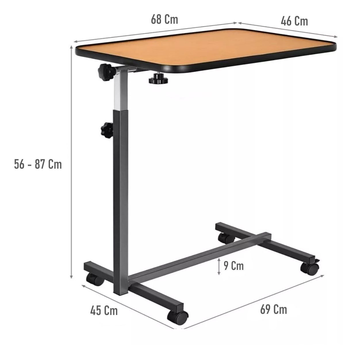 GENERICO - Mesa Reclinable Lateral Hospitalario Cama Altura Ajustable 1101A