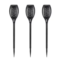 GENERICO - Pack 3 Lampara Solar Led Flama Antorcha Flama Con Estaca