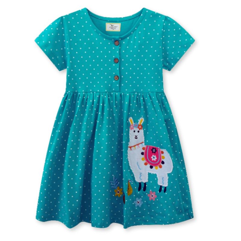 UTILISIMO - Vestido Manga Corta Niña Estampado Alpaca Divertida