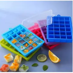 GENERICO - Cubetera Silicona Con Tapa Colores Surtidos Molde Hielo