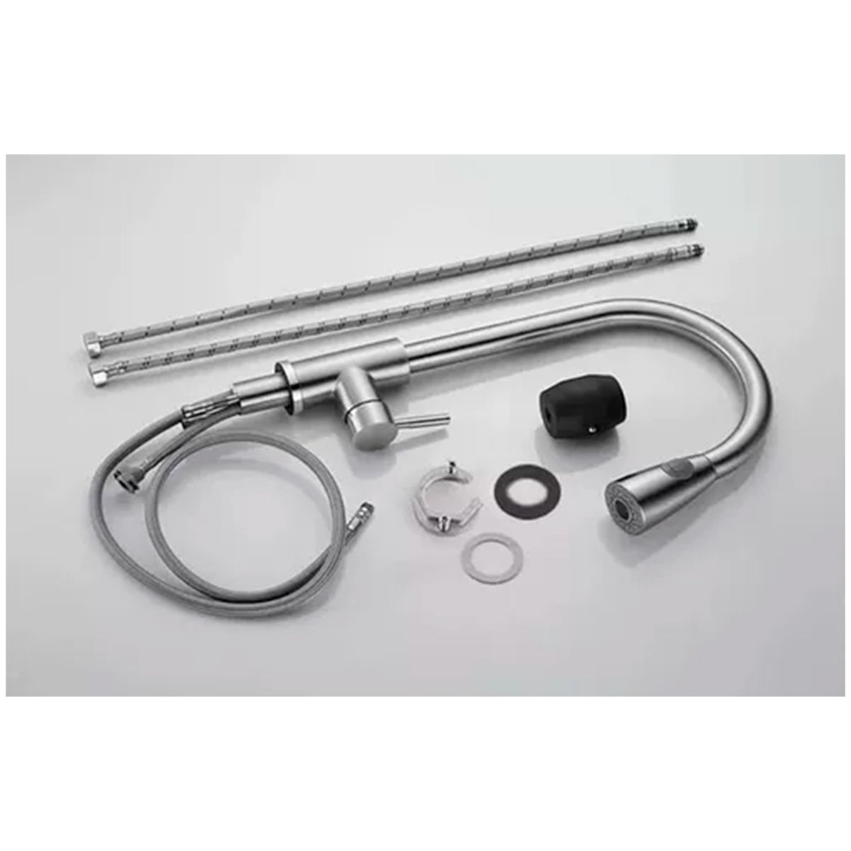 GENERICO - Llave Monomando Lavaplatos Profesional Extraíble Plateada