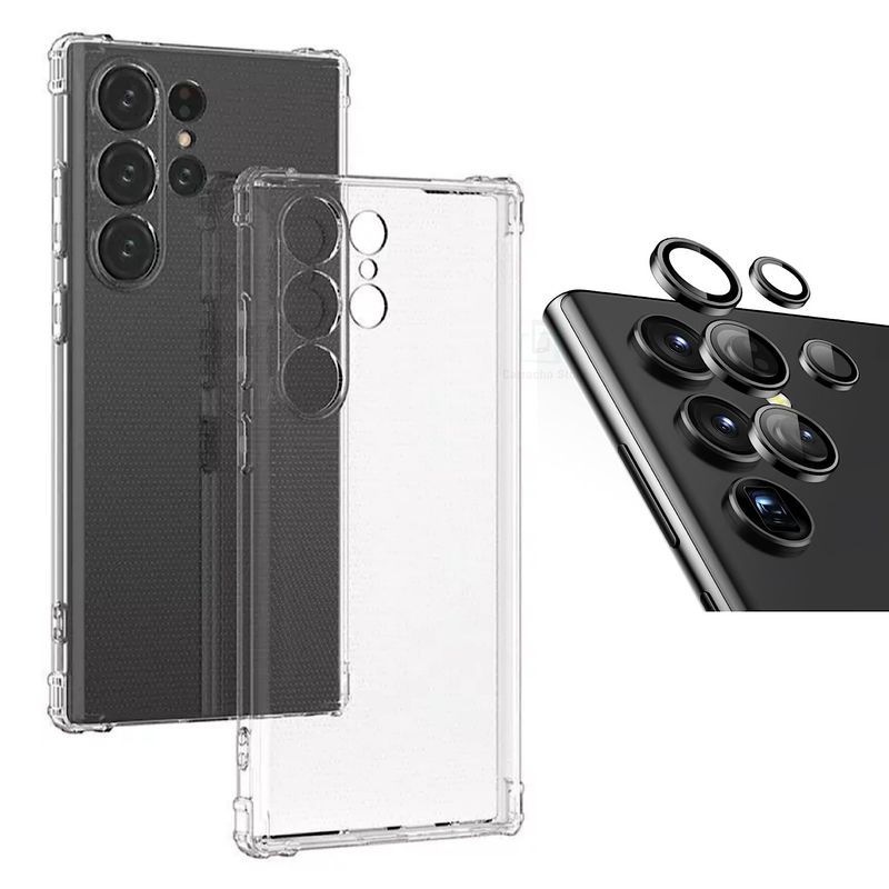 GENERICO - Carcasa Transparente Para Samsung S24 Ultra - Lentes Negro