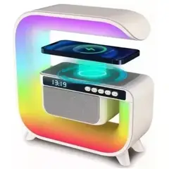 GENERICO - Lampara Parlante Bluetooth Cargador Inalámbrico Con Luz Rgb
