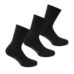 MONARCH - 3 Pares Calcetín Algodón Liso Largo 2/4 Negro