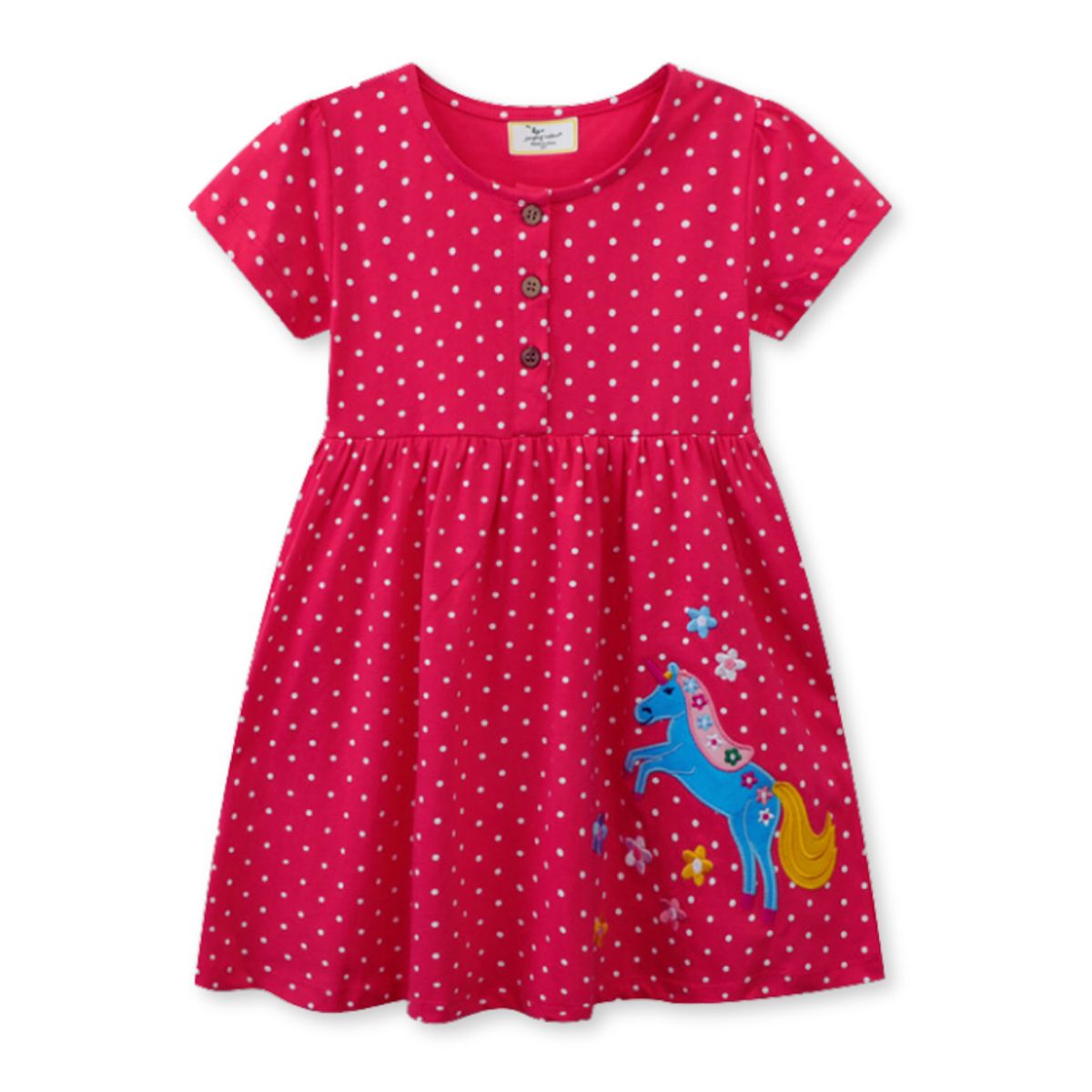 JUMP KIDS - Vestido Manga Corta Niña Estampado Unicornio