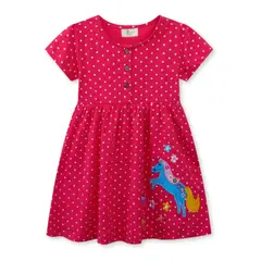 JUMP KIDS - Vestido Manga Corta Niña Estampado Unicornio