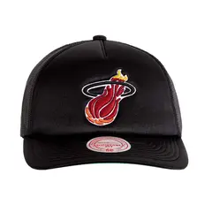 MITCHELL & NESS - Jockey Gorro Trucker Nba Miami Heat Negro Mitchell And Ness