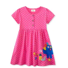 JUMP KIDS - Vestido Manga Corta Niña Estampado Rosa Primavera