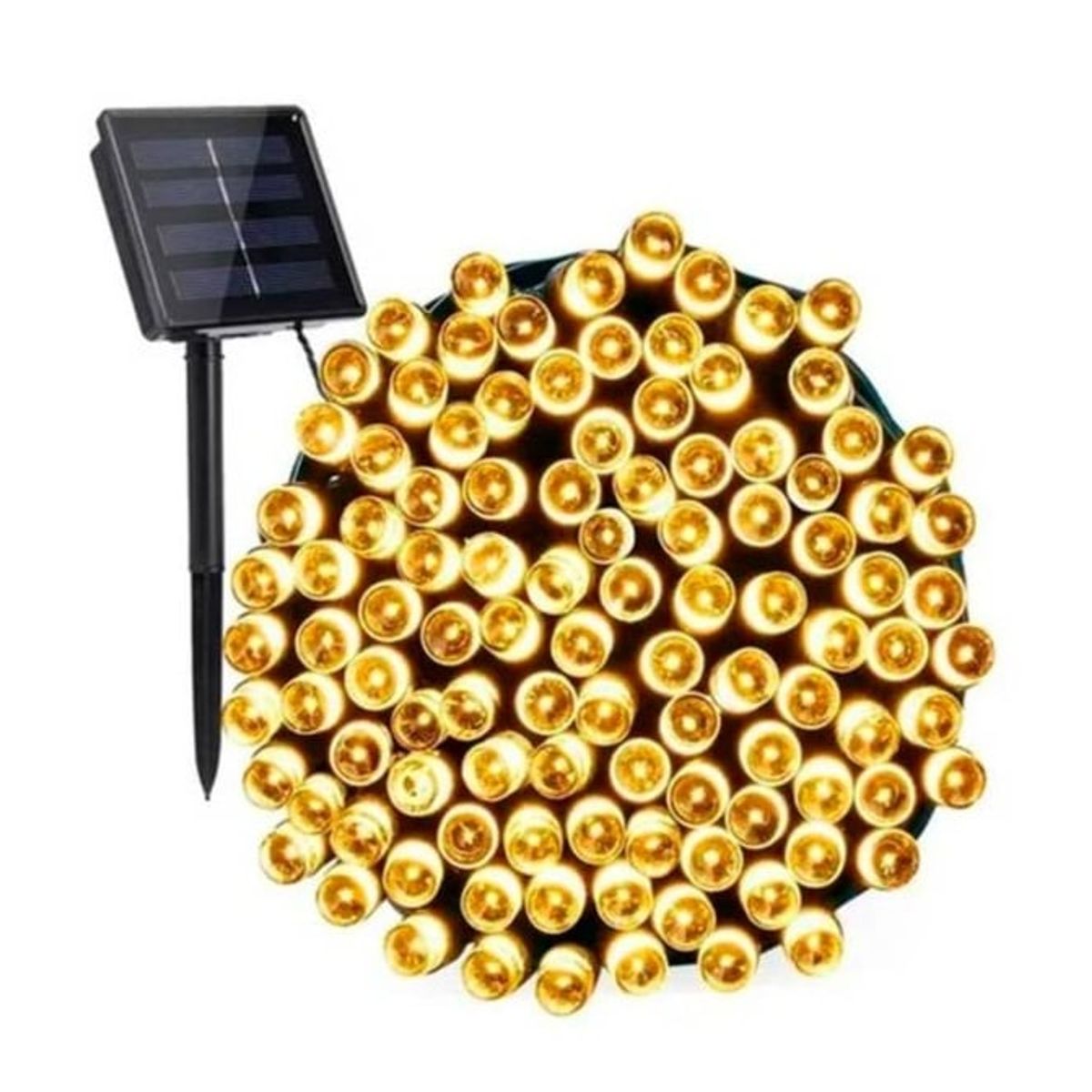 GENERICO - Guirnalda solares 200 Led luces Calidas 20 Metros