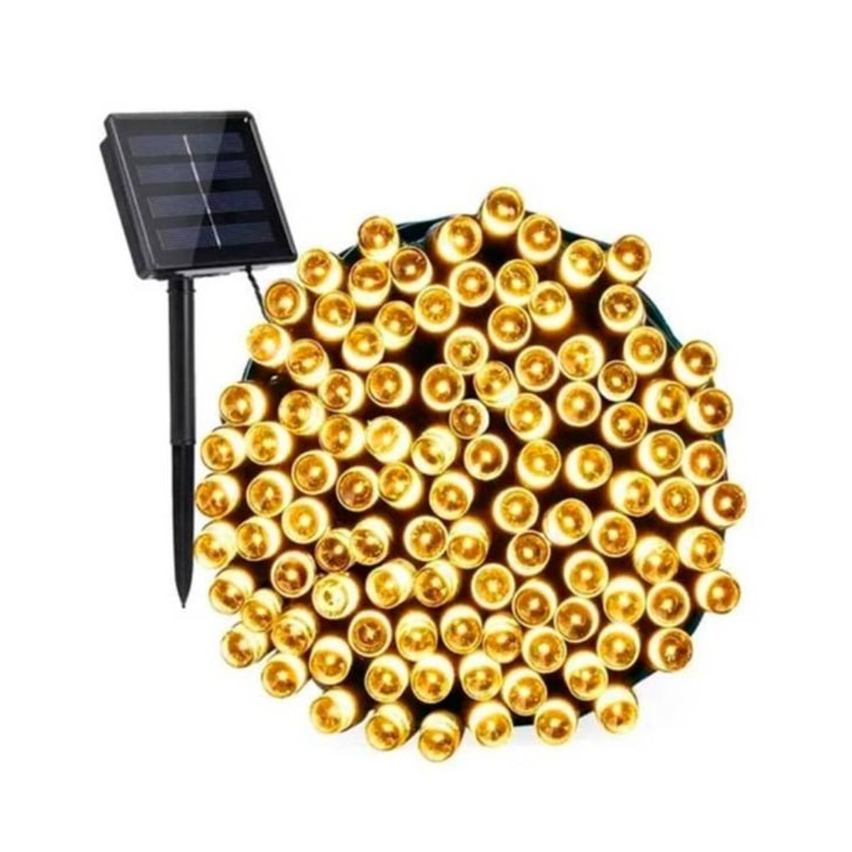 GENERICO - Guirnalda solares 200 Led luces Calidas 20 Metros