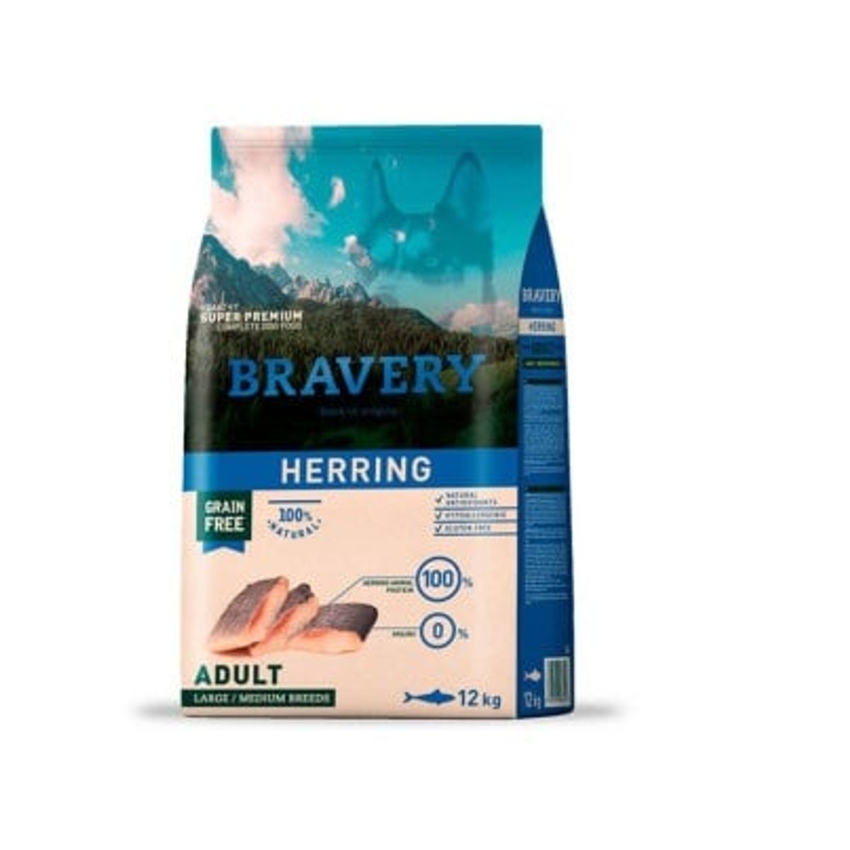 BRAVERY - ALIMENTO DE PERRO ADULTO BRAVERY HERRING RAZA MED-GRAN 12 KG