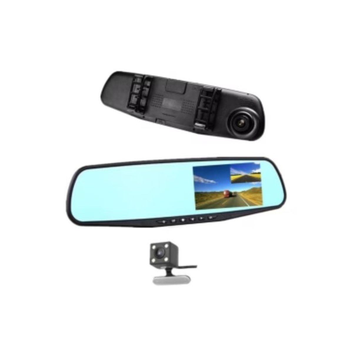 GENERICO - Espejo Retrovisor Con Cámara Frontal Y Cámara Retroceso HD