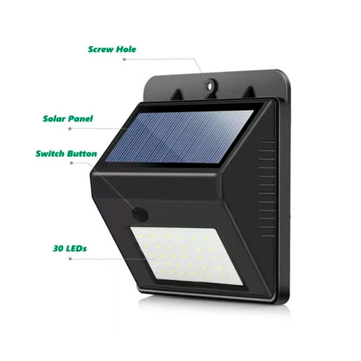 GENERICO - Luz Lámpara De Pared Foco Led Solar 30 Led Exterior