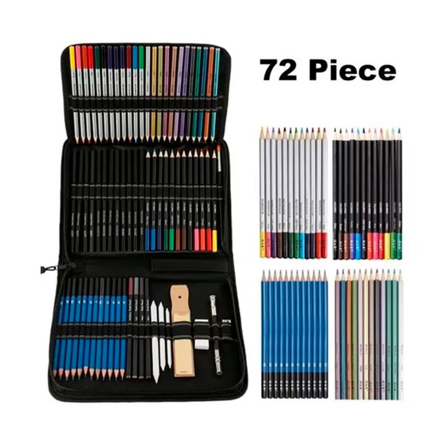 GENERICO - Estuche 72 Lápices De Colores Dibujo Profesional