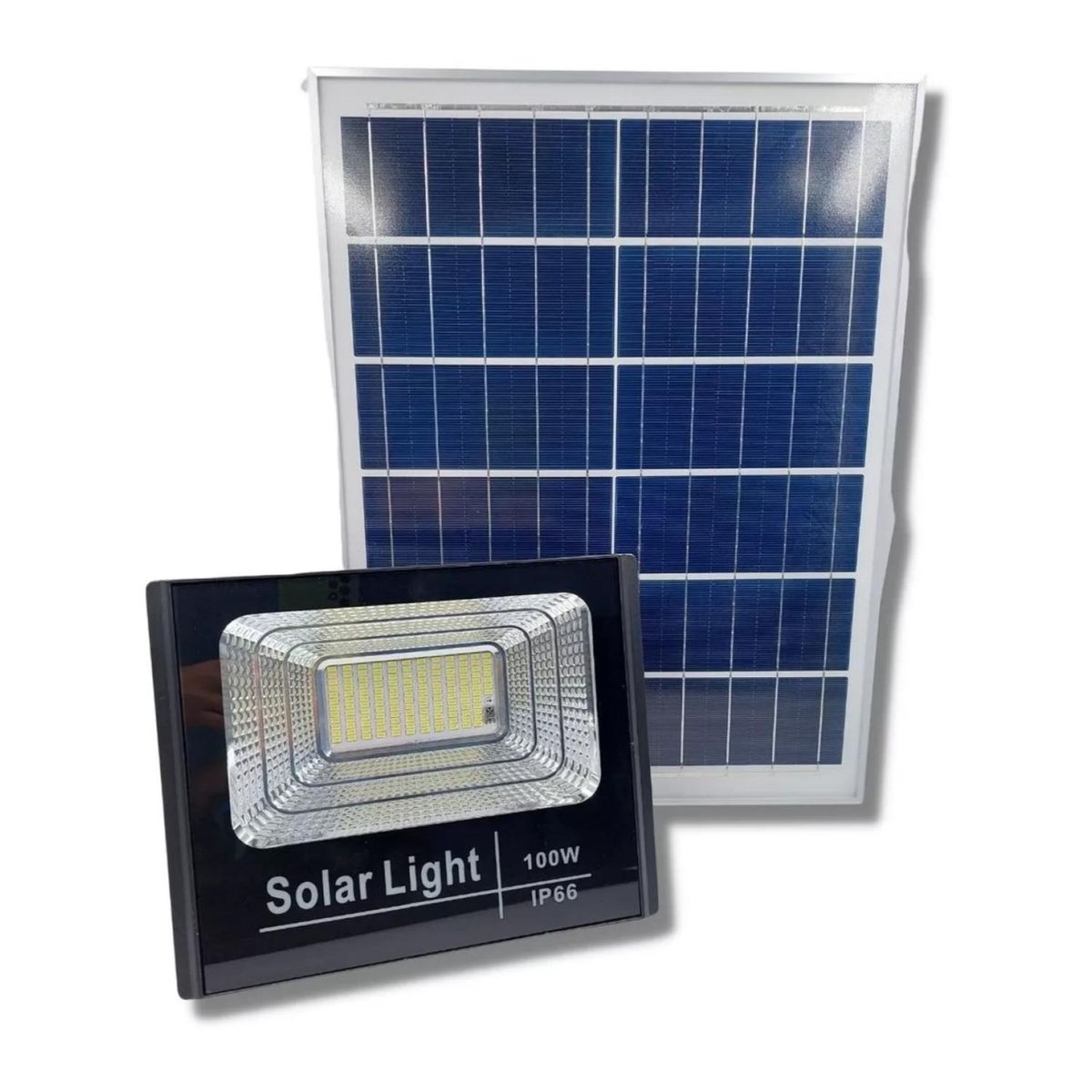 GENERICO - Foco LED Con Panel Solar 100W Montable Ajustable