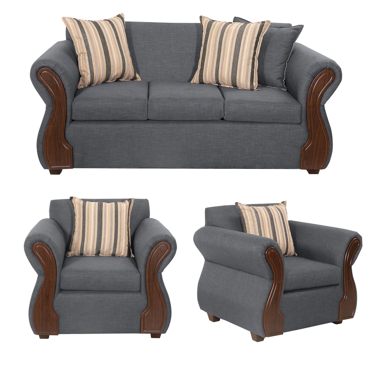 DECOOUTLET - Living Tarento 311 Tela Gris