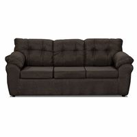 Sofá Polonia 3 Cuerpos Tela Chocolate