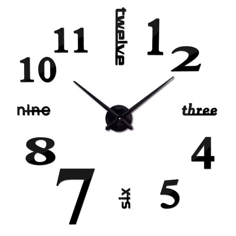 GENERICO - Reloj de Pared con Pegatinas Espejo Acrílico 15BF