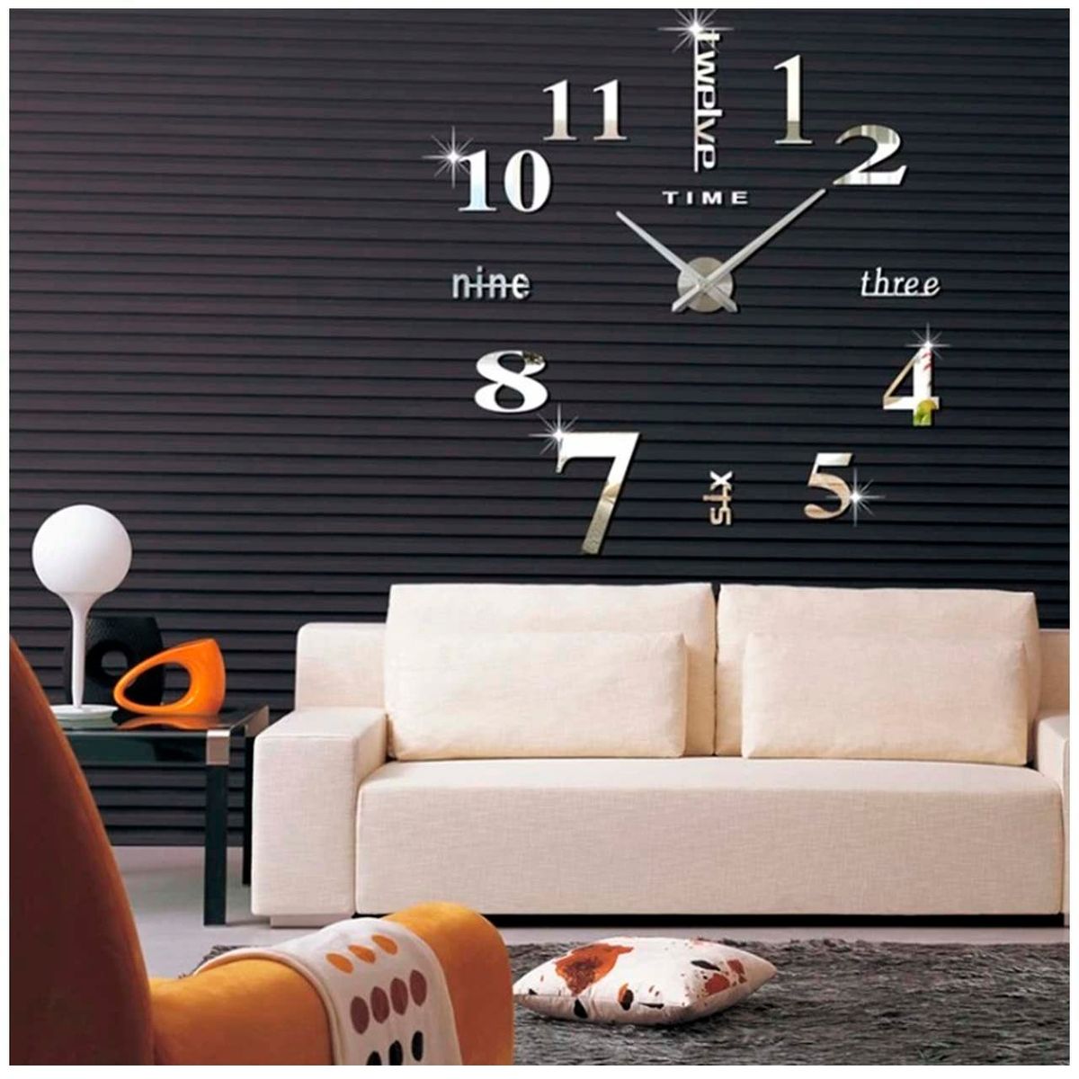 GENERICO - Reloj de Pared con Pegatinas Espejo Acrílico 15S