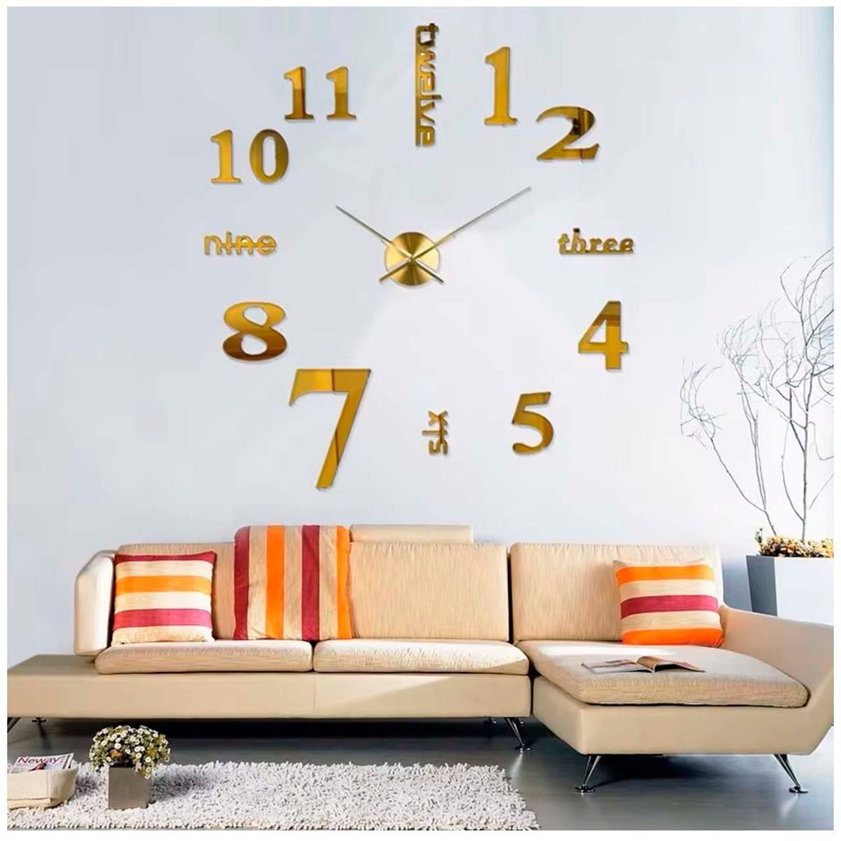 GENERICO - Reloj de Pared con Pegatinas Espejo Acrílico 15GF