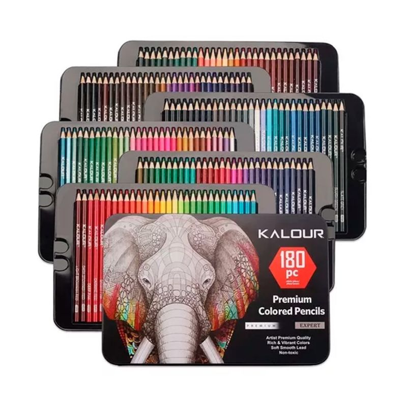 GENERICO - Set 180 Lapices Colore Arte Profesional Dibujo Caja Metálica