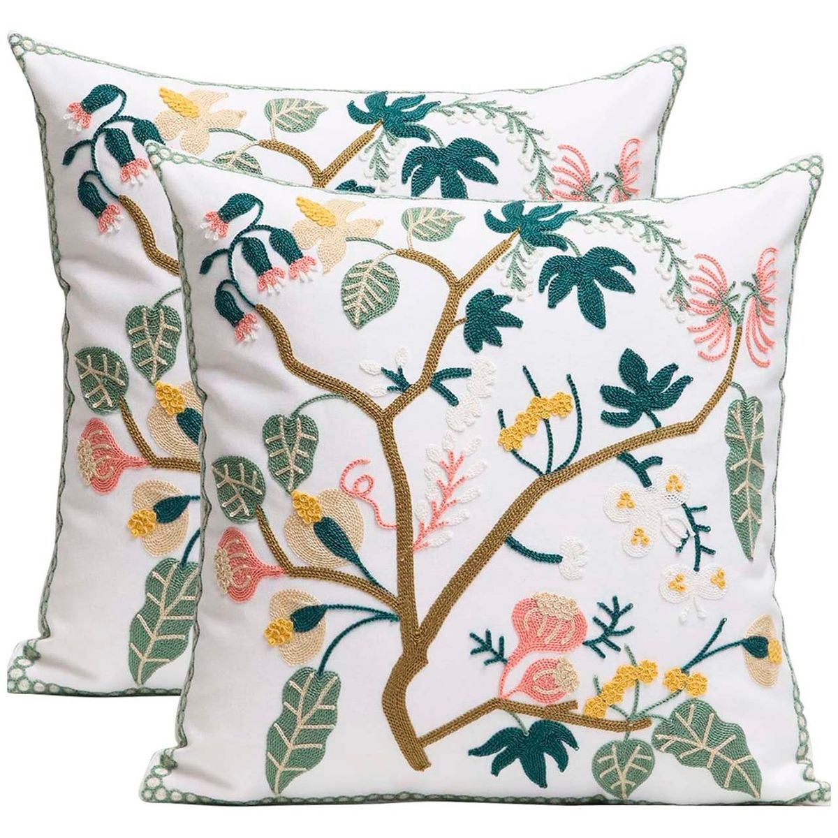 GENERICO - Pack De 02 Fundas Para Cojin Bordados 45x45 Cm mod02