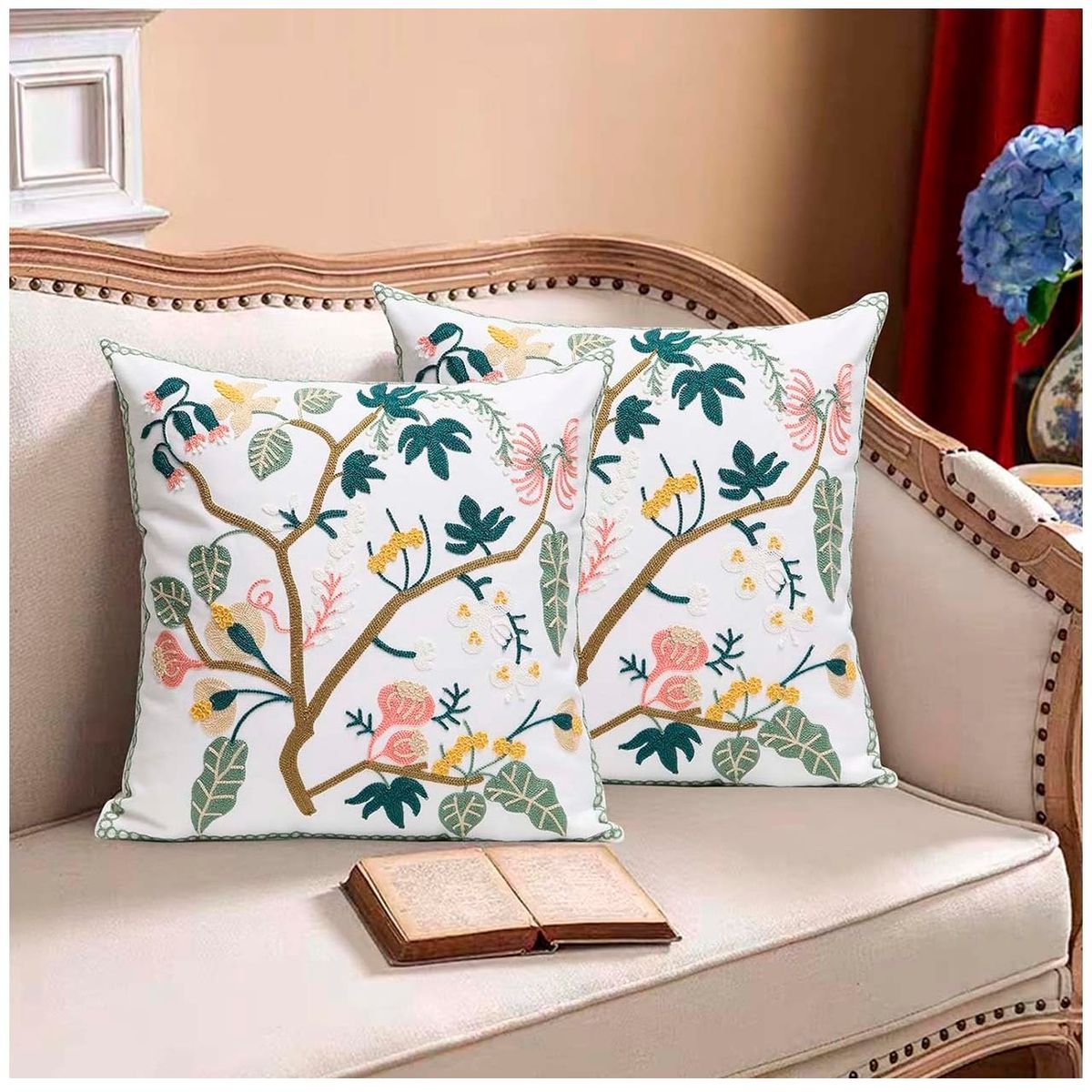 GENERICO - Pack De 02 Fundas Para Cojin Bordados 45x45 Cm mod02