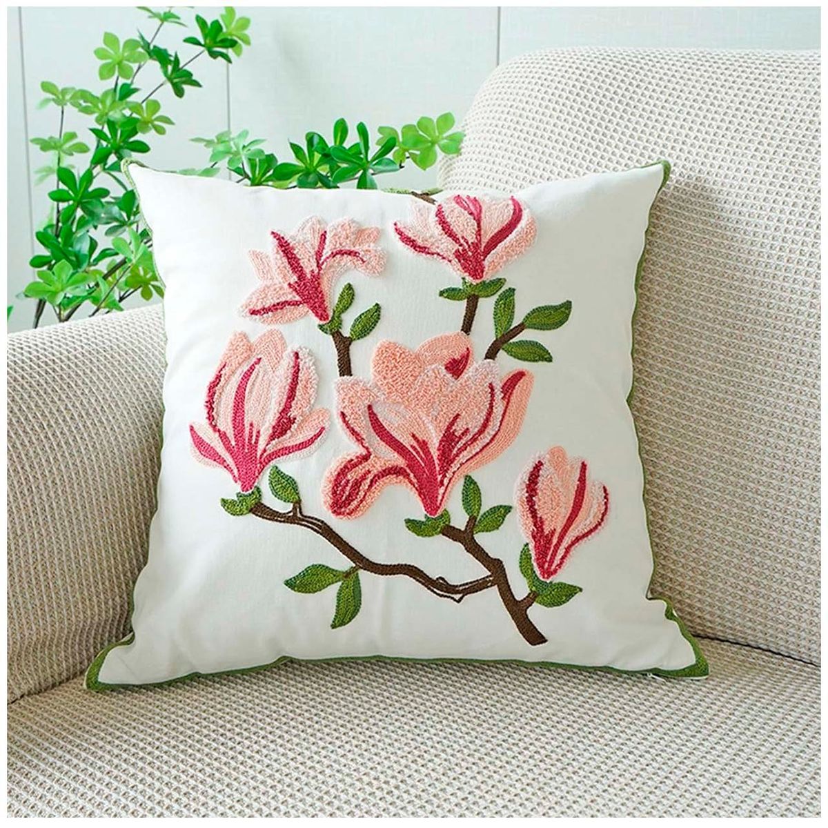 GENERICO - Pack De 02 Fundas Para Cojin Bordados 45x45 Cm mod06