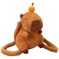 GENERICO - Mochila Bolso De Capibara 35cm Con Fruta Cute Infantil