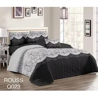 Cobertor Tipo Quilt de Verano / Cubrecamas 2 Plazas Gris Diseños
