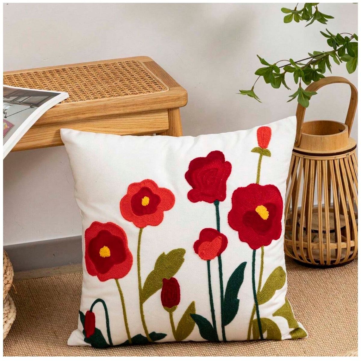 GENERICO - Pack De 02 Fundas Para Cojin Bordados 45x45 Cm mod17