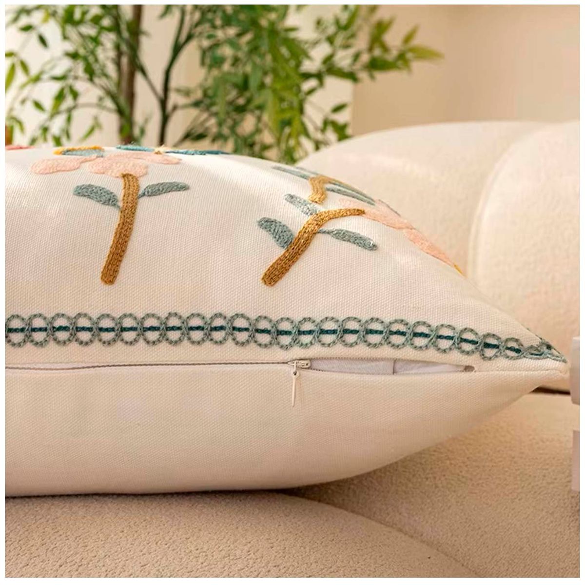 GENERICO - Pack De 02 Fundas Para Cojin Bordados 45x45 Cm mod19