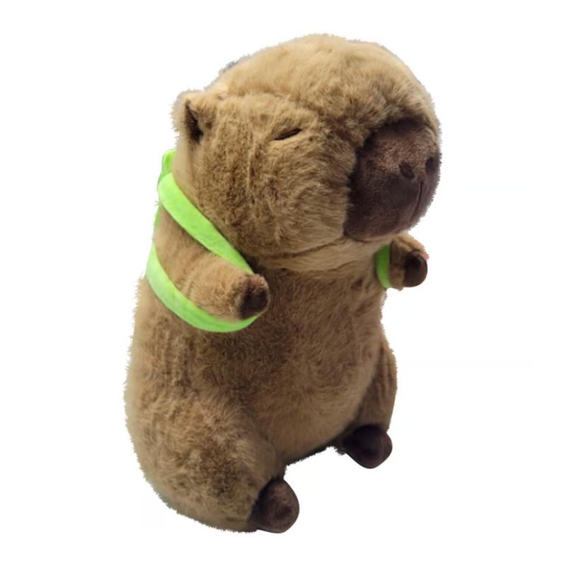 GENERICO - Juguete Peluche Capibara 23cm Con Mochila Tortuga Infantil